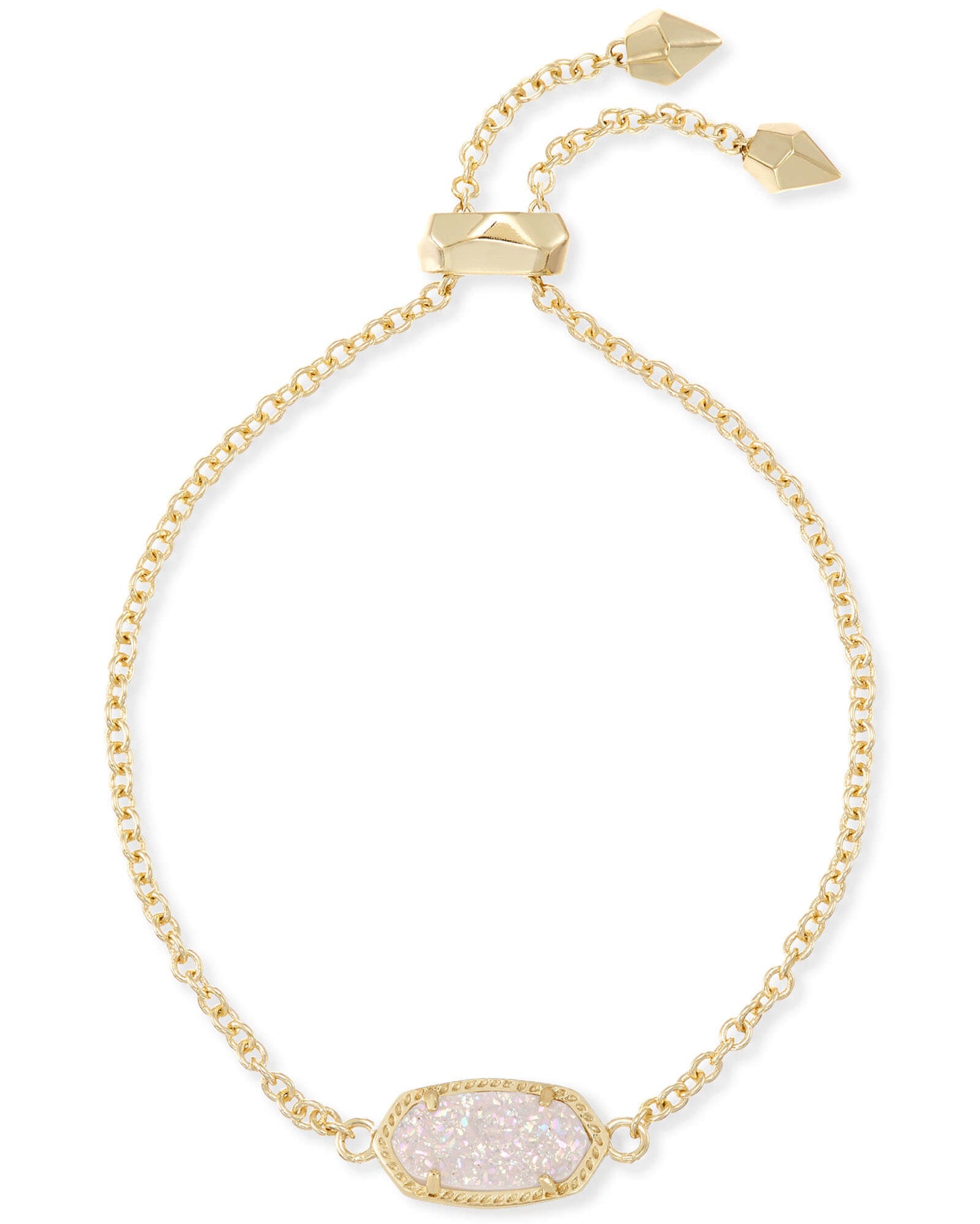 Elaina Gold Adjustable Bracelet In Iridescent Drusy