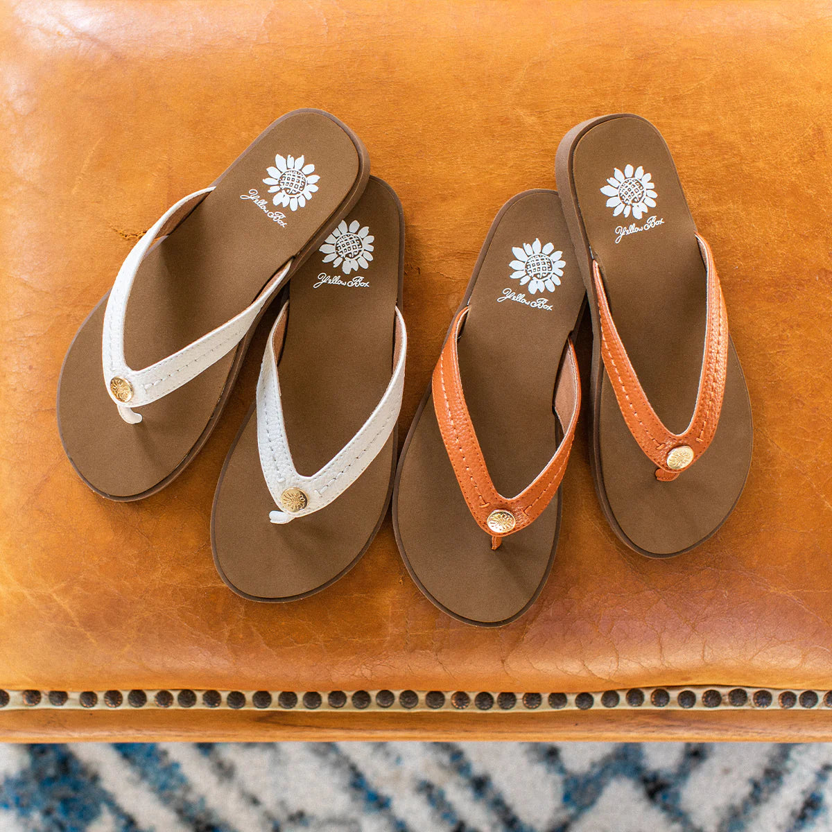 Orange yellow 2025 box flip flops