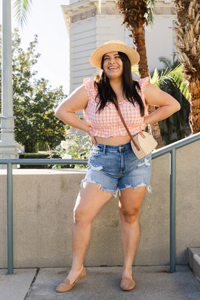 Cheap plus size denim 2025 shorts