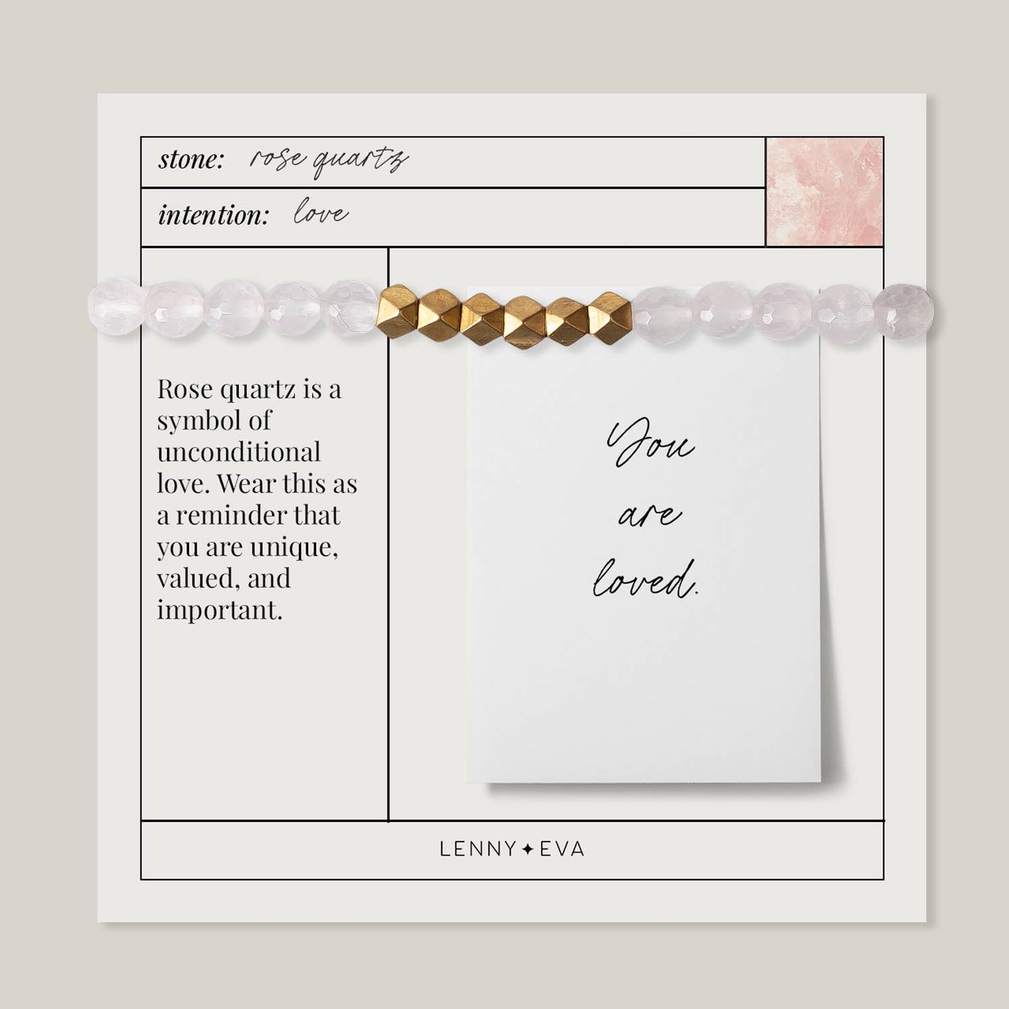 6mm Gemstone Bracelet | Rose Quartz