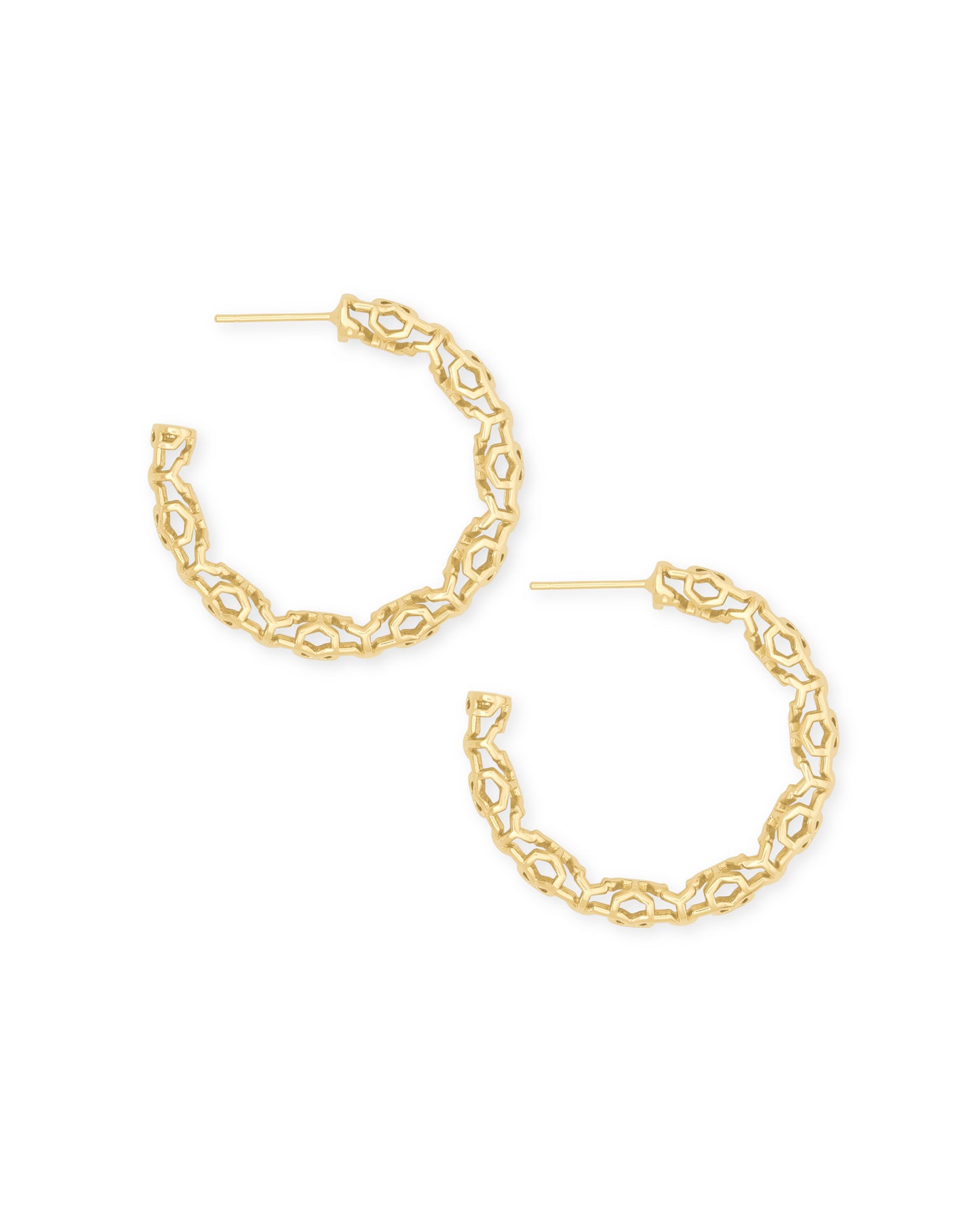 Maggie Small Hoop Earrings In Gold Filigree