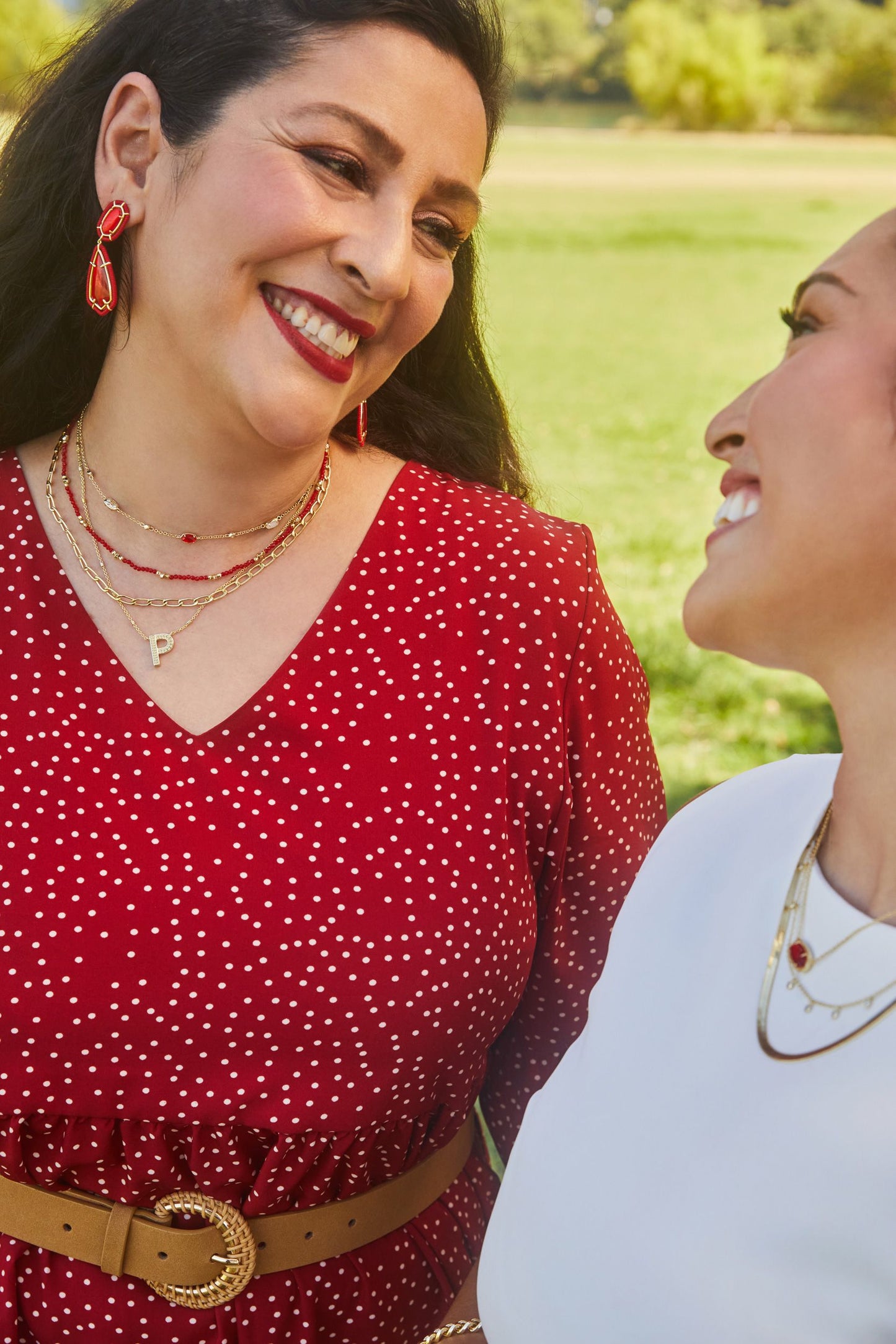 Britt Choker Necklace | Gold & Red Glass