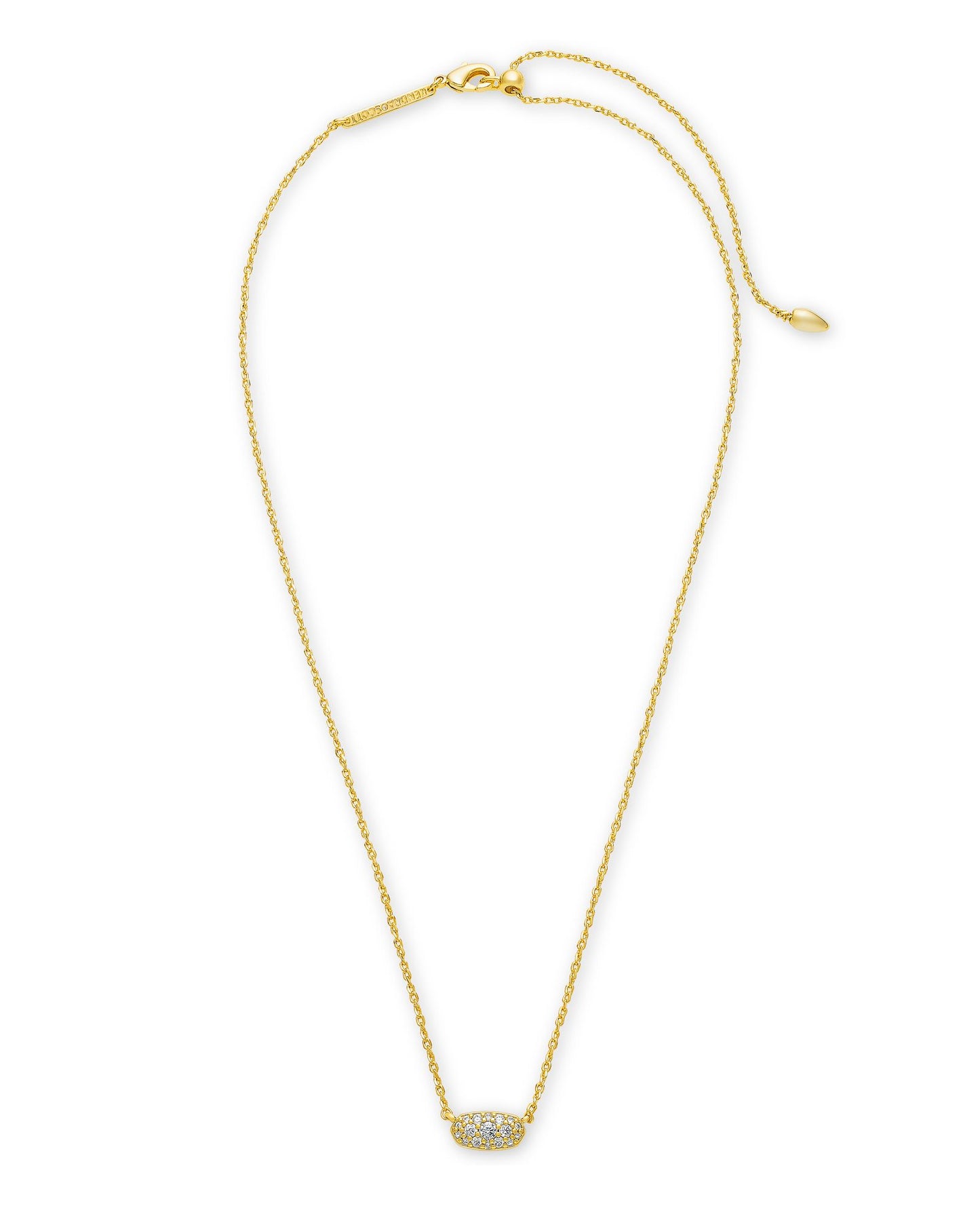 Grayson Gold Pendant Necklace In White Crystal