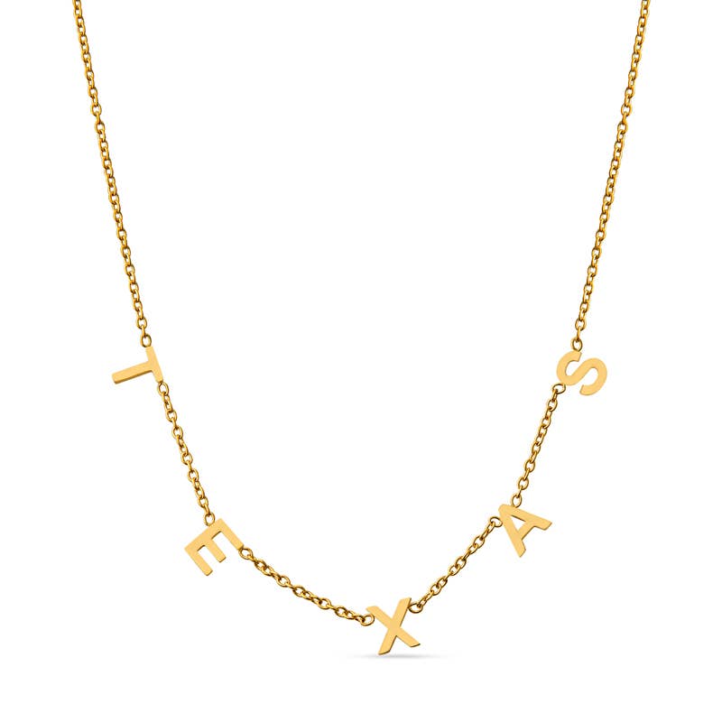Texas Gold Letter Necklace