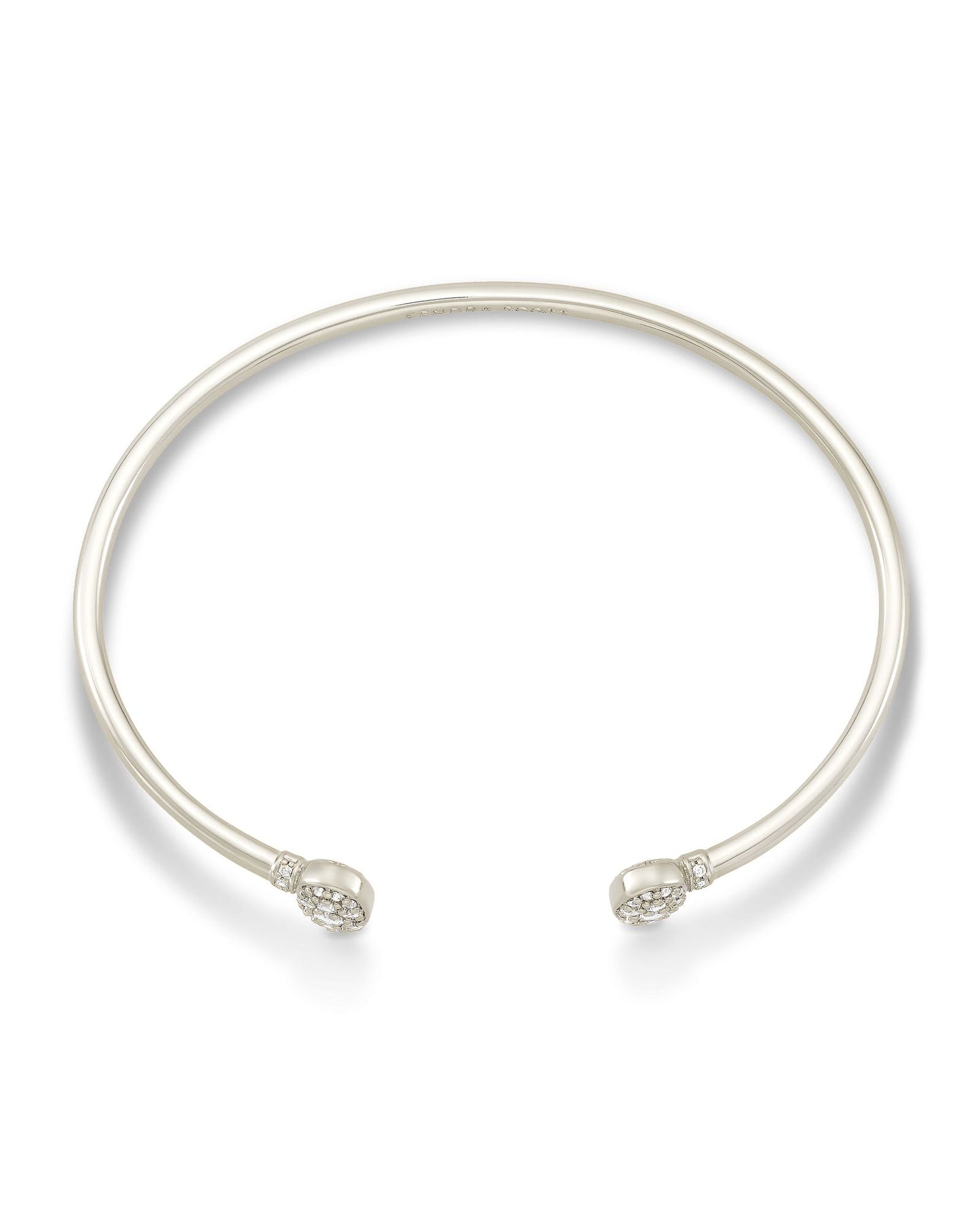 Grayson Silver Cuff Bracelet In White Crystal