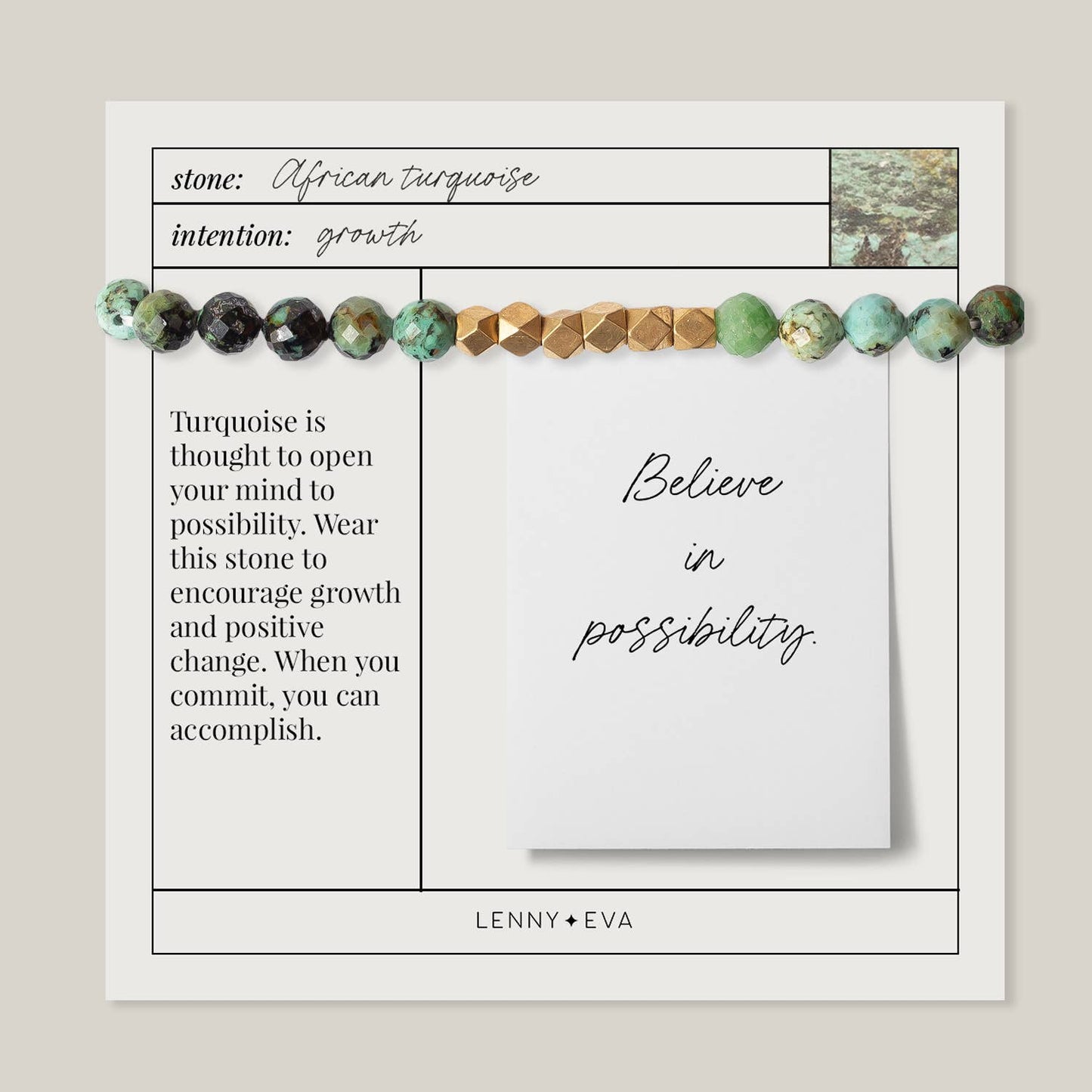 6mm Gemstone Bracelet | African Turquoise
