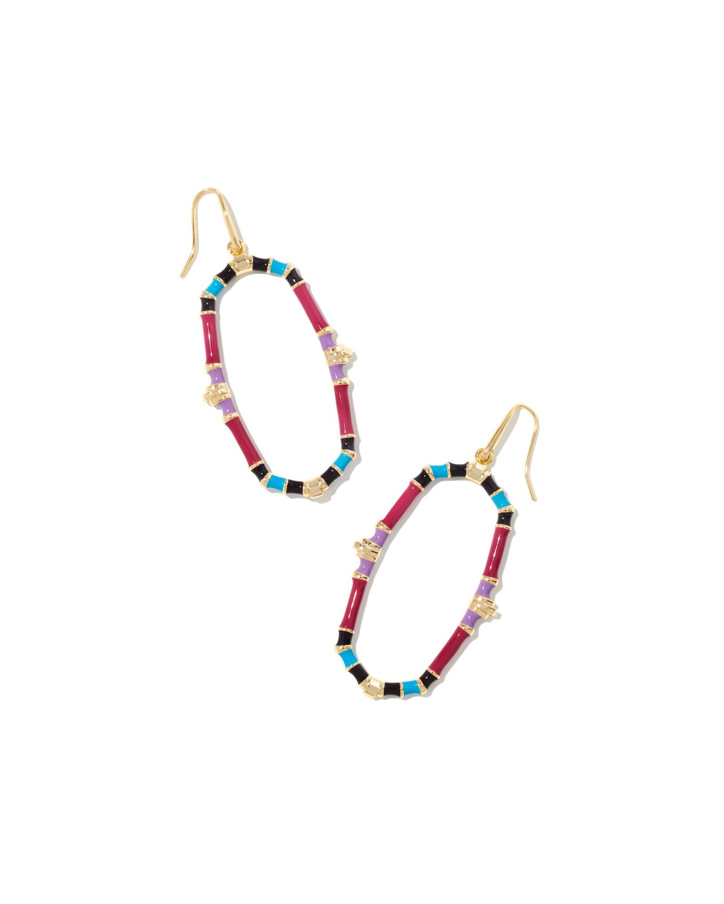 Essie Open Frame Earrings Gold & Orchid Mix