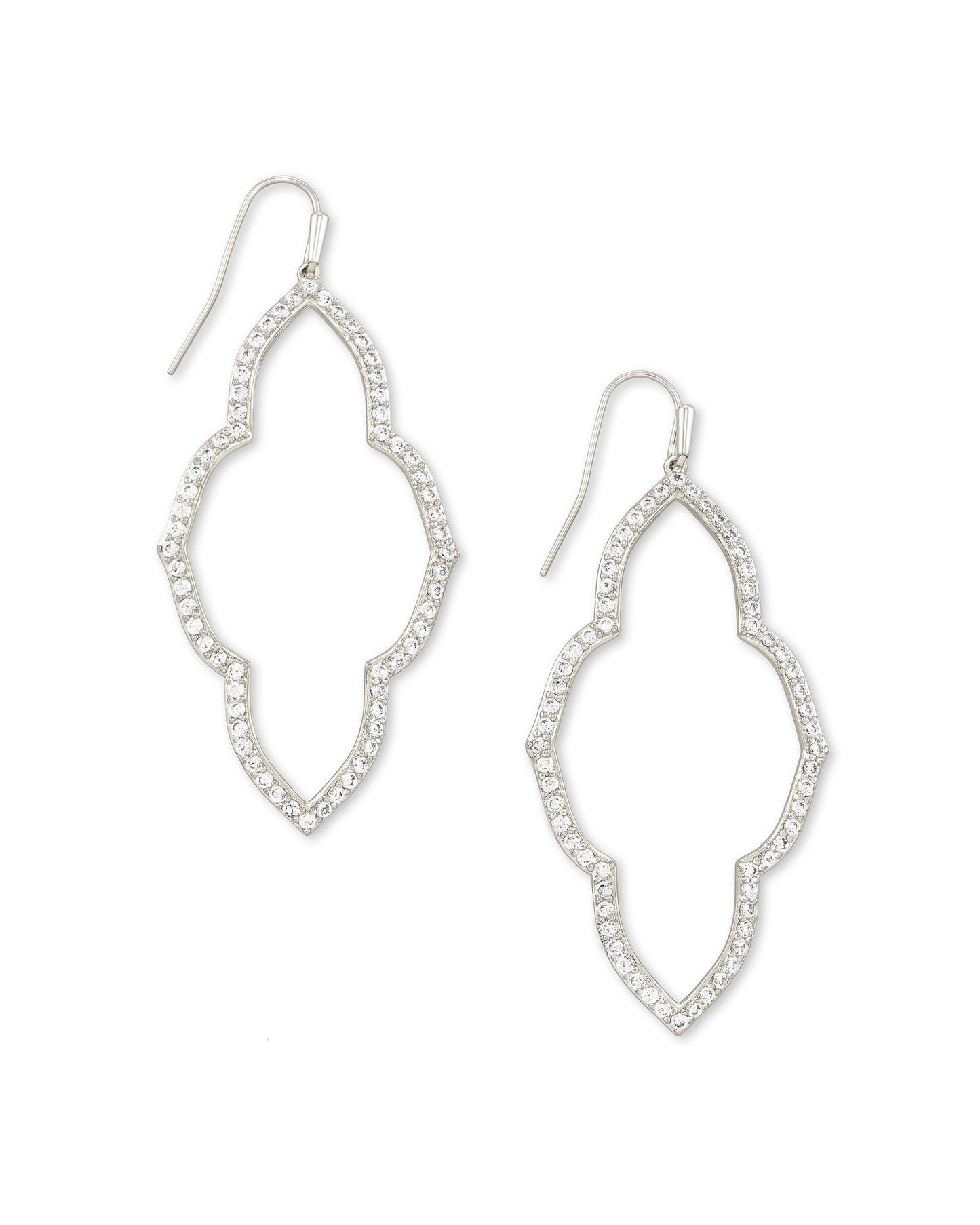 Abbie Open Frame Earrings | Silver