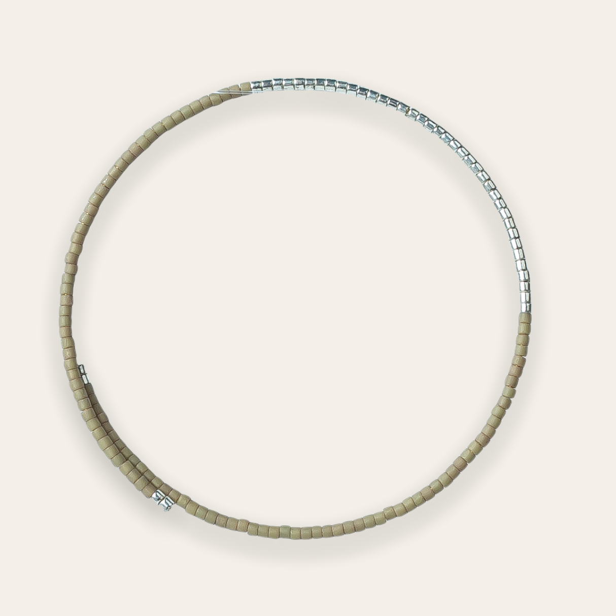Norah Bangle | Silver & Matte Olive