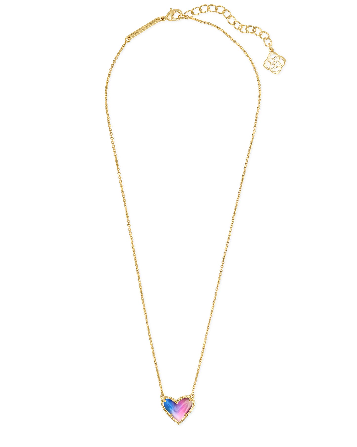 Ari Heart Necklace | Gold & Watercolor Illusion
