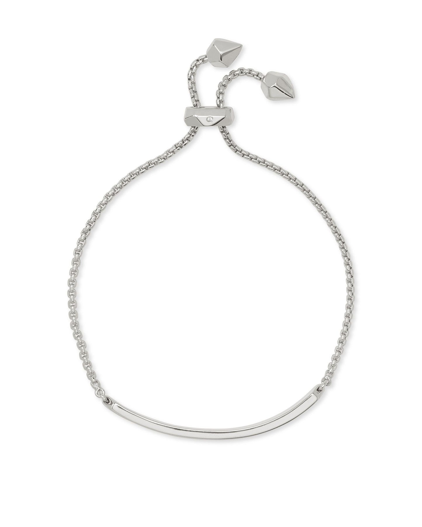 Jack Adjustable Silver Chain Bracelet In Charcoal Gray Crystal
