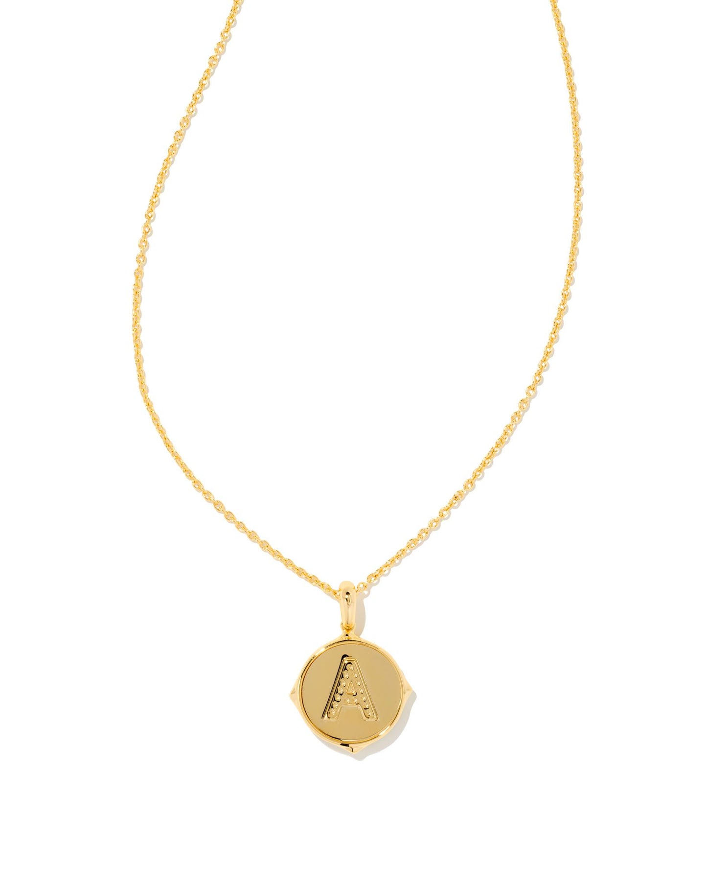 Letter Disc Necklace | Gold & Iridescent Abalone