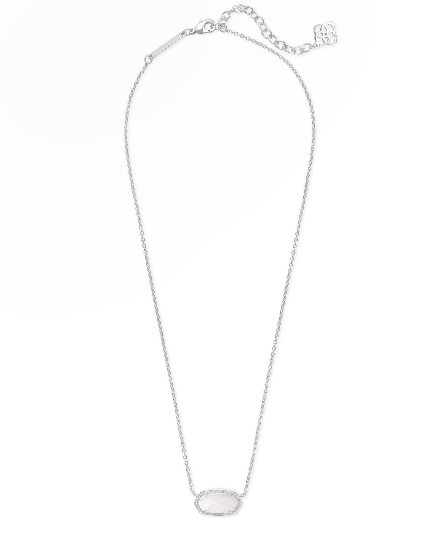 Elisa Necklace | Silver & White Kyocera Opal