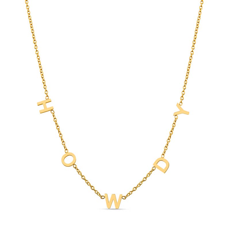 Howdy Gold Letter Necklace