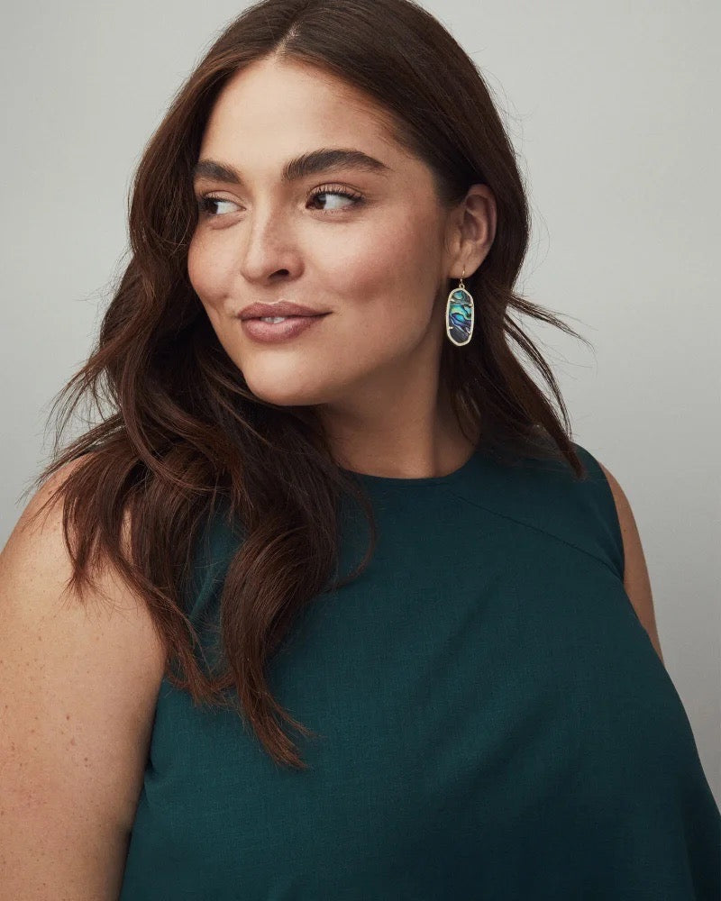 Elle Gold Earrings In Abalone Shell