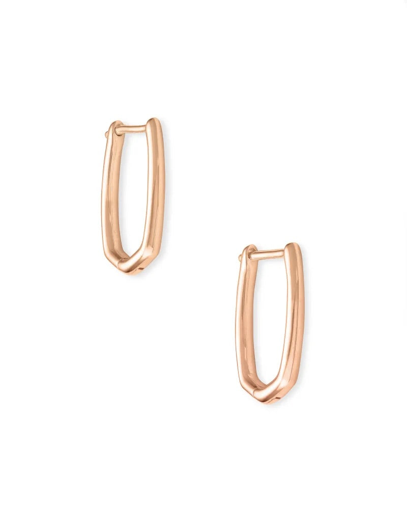 Ellen Huggie Earrings In 18k Rose Gold Vermeil