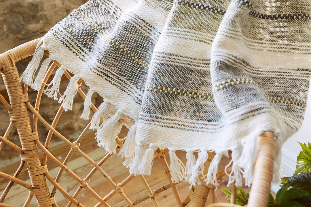 Swedish Isles Textured Striped Throw/Blanket