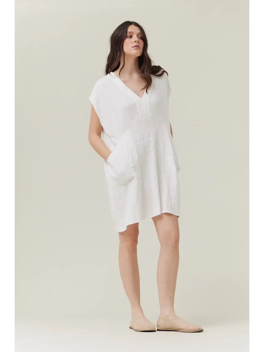 Loose Boxy Gingham Gauze Dress