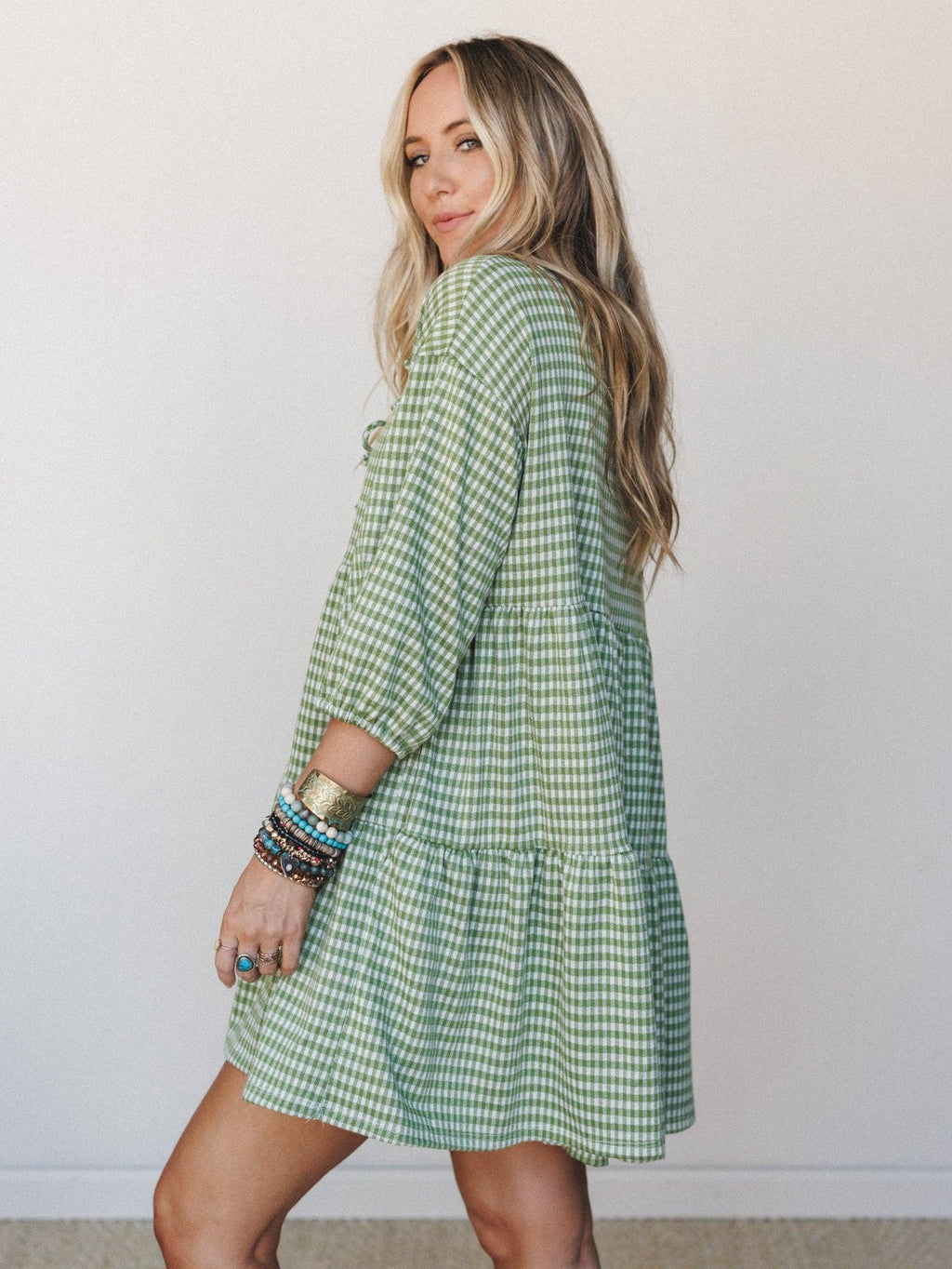 A Touch of Whimsy Mini Dress - Avocado