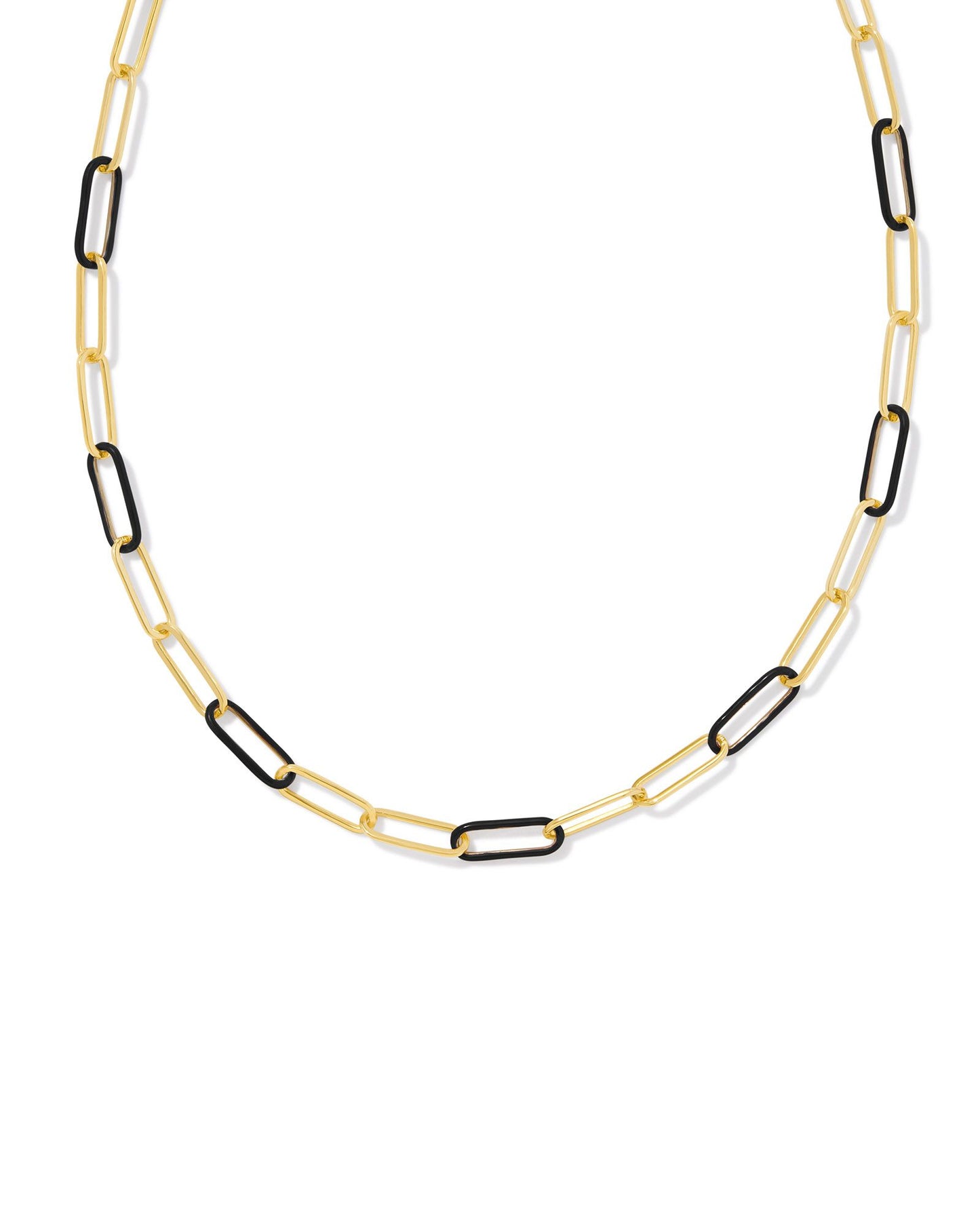 Ainsley Convertible Chain Necklace | Gold & Black Enamel