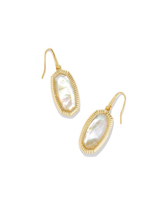 Dani Ridge Frame Earrings | Gold & Golden Abalone