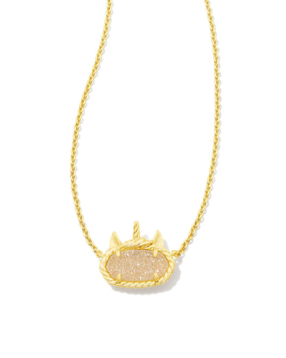 Elisa Unicorn Necklace | Gold & Iridescent Drusy