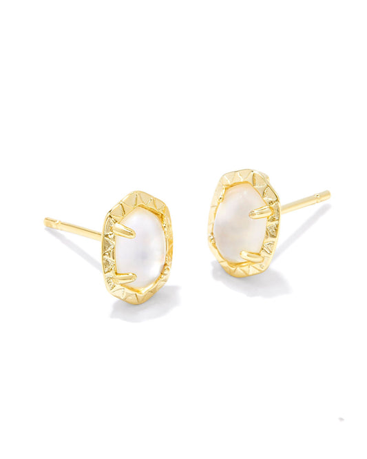 Daphne Stud Earrings | Gold & Ivory Mother-of-Pearl