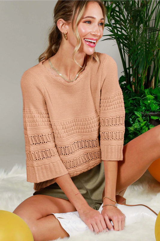 Crochet Knitted Sweater Top