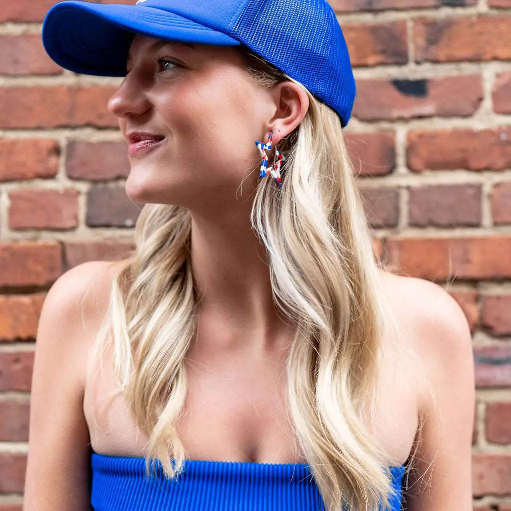 Star Hoops | Red, White & Blue