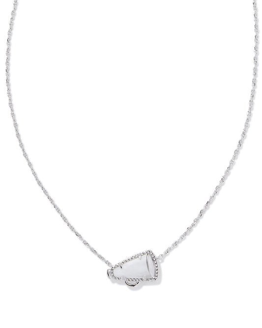 Cheer Short Pendant Necklace | Silver & White Mother-of-Pearl