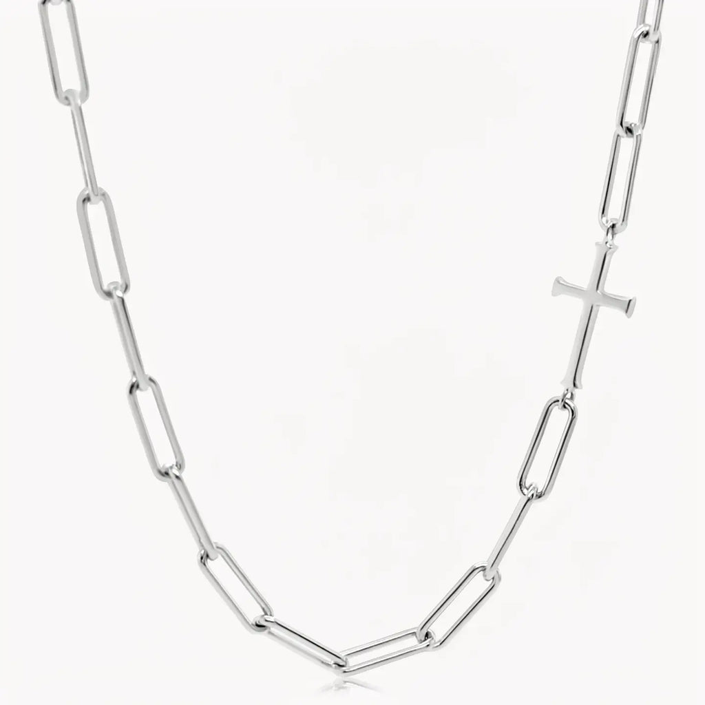 Chain Breaker Cross Necklace - Sterling Silver