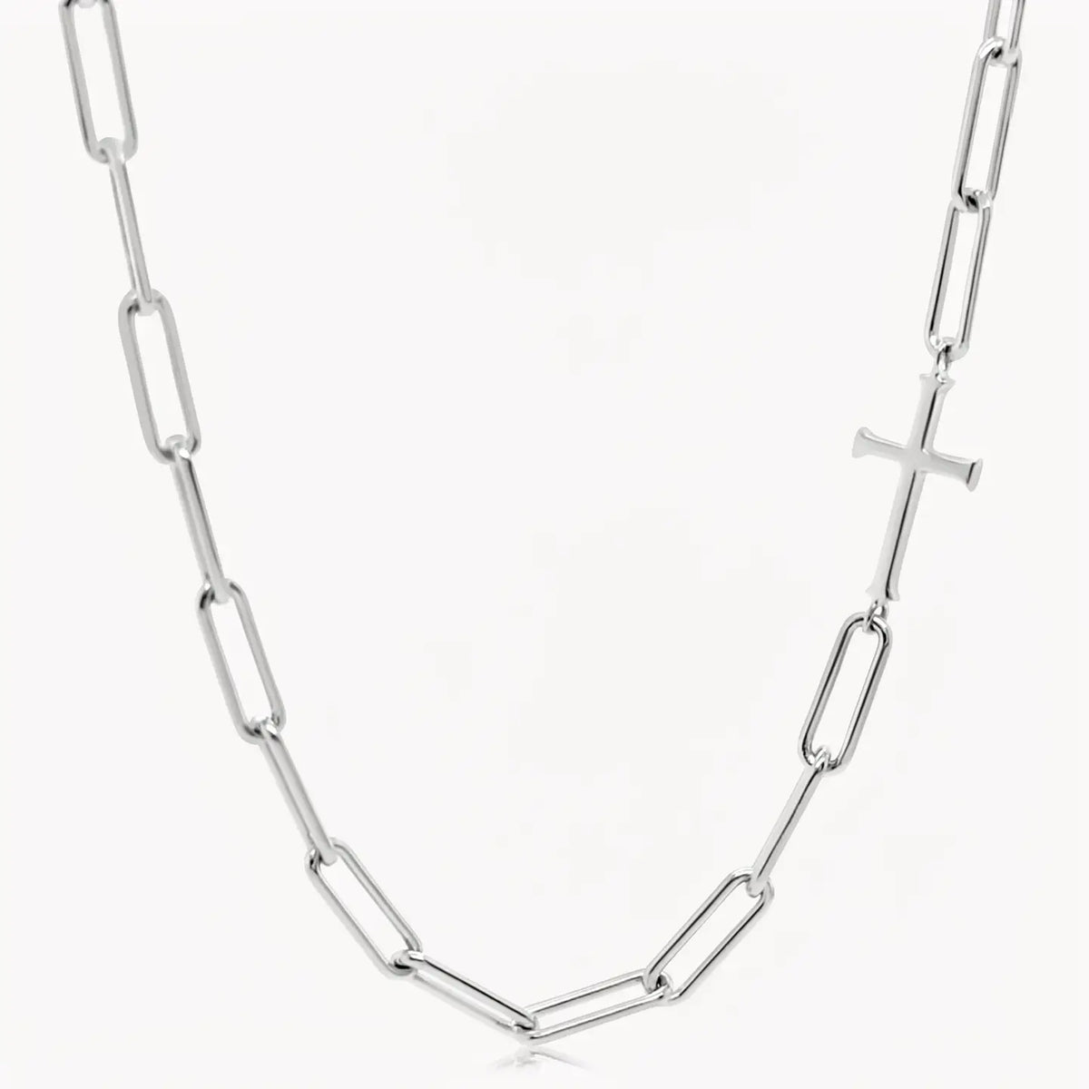 Chain Breaker Cross Necklace - Sterling Silver