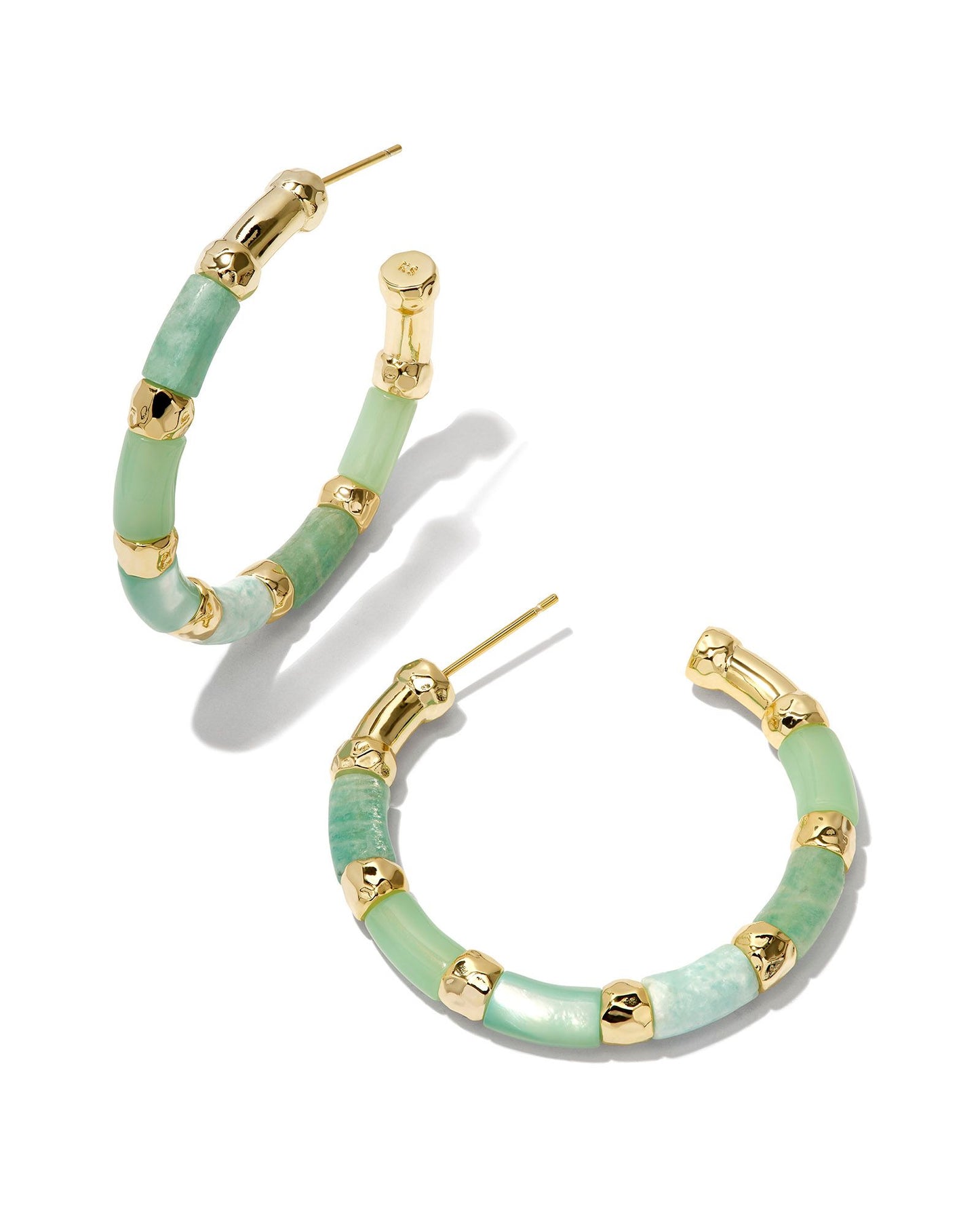 Gigi Hoop Earrings | Gold & Blue Mix