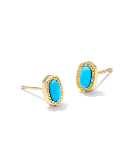 Mini Ellie Stud Earrings | Gold & Turquoise