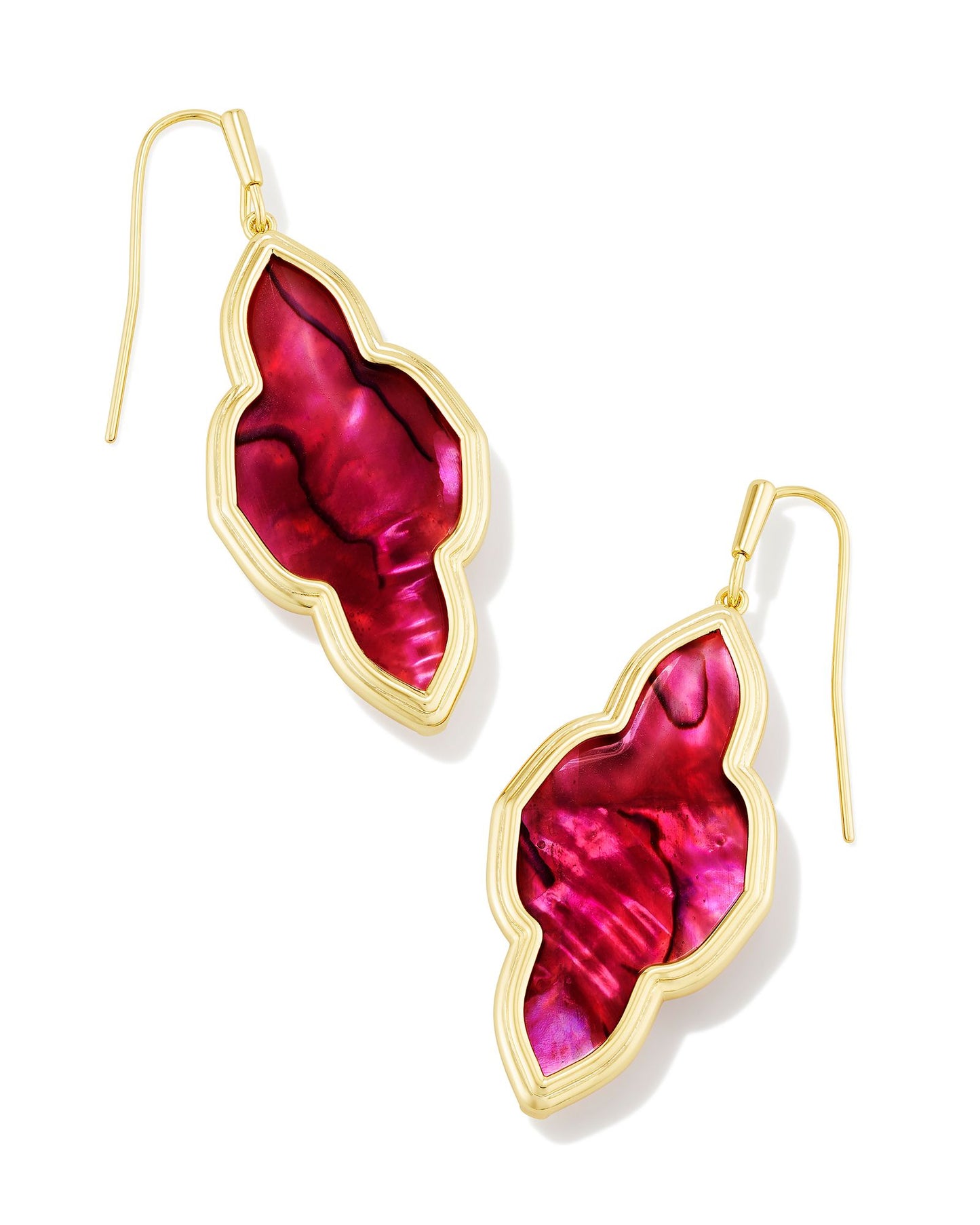 Framed Abbie Drop Earrings | Gold & Light Burgundy Illusion