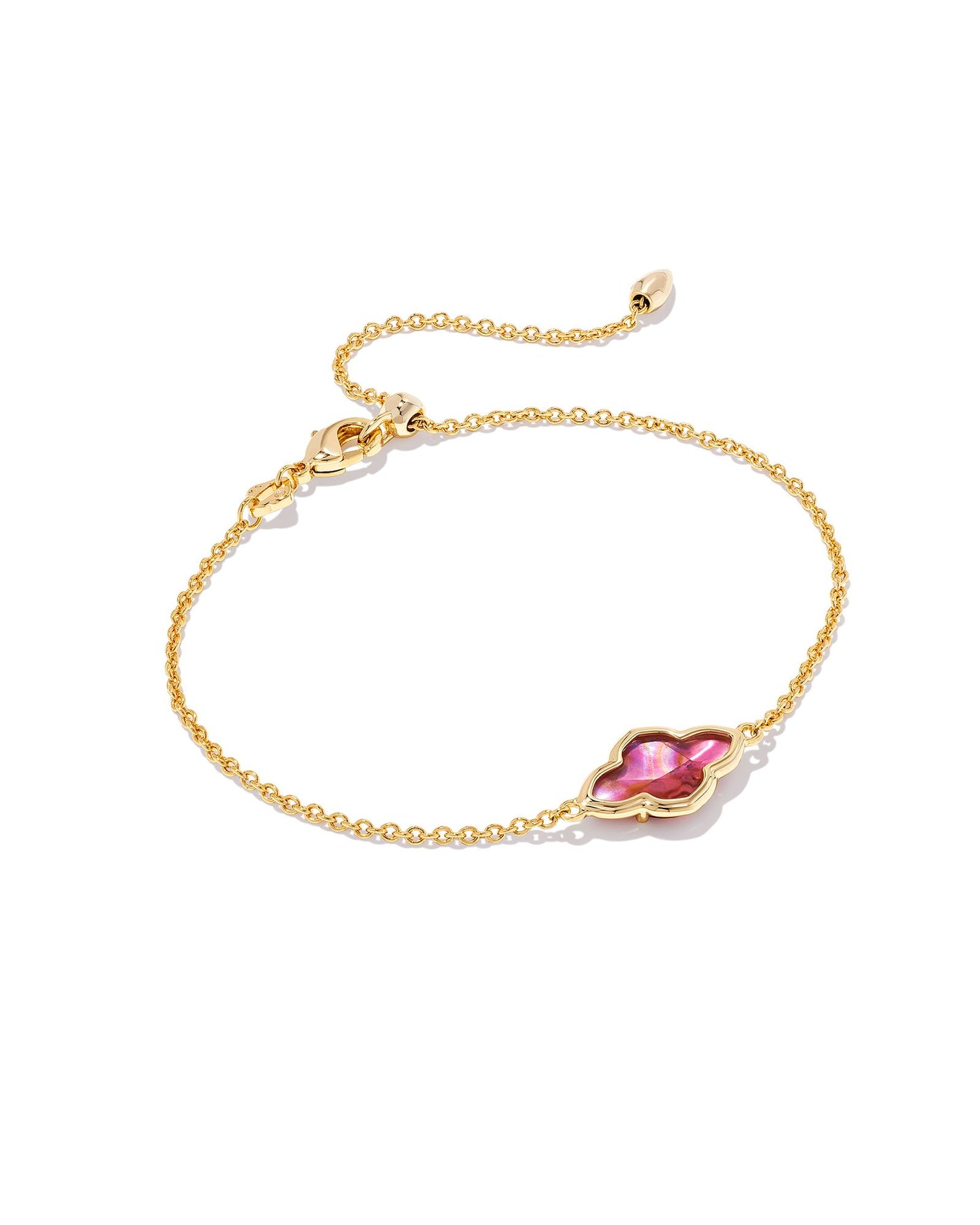 Framed Abbie Chain Bracelet | Gold & Light Burgundy Illusion