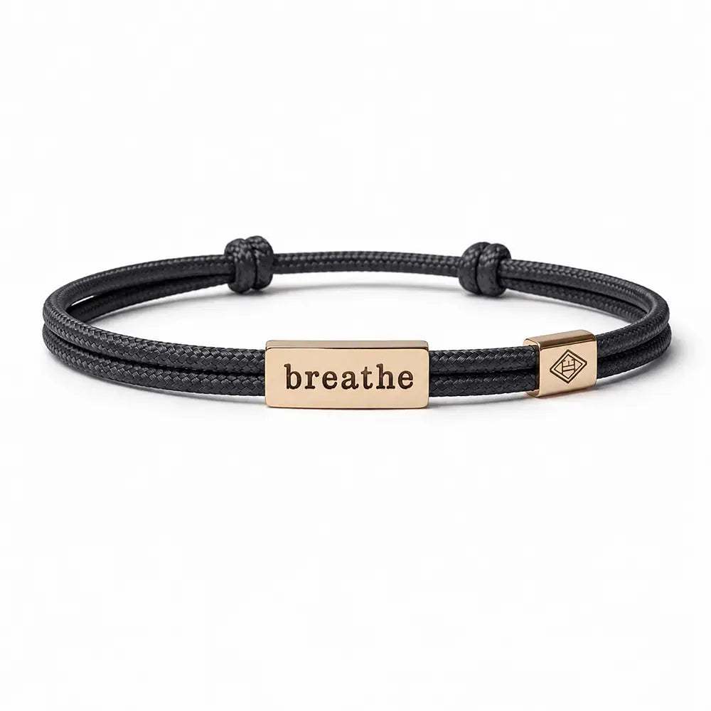 Sentiment Bracelet – Breathe | Black Cord