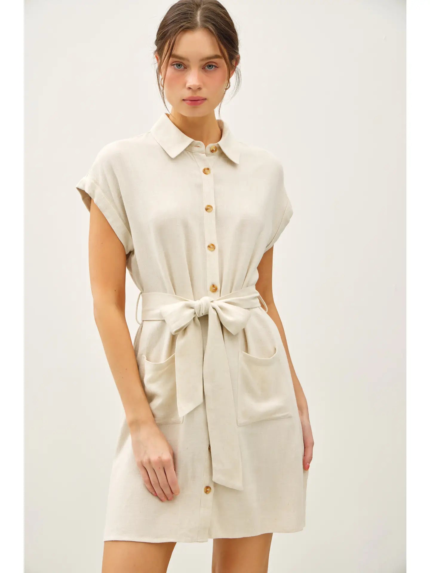 Button Up Short Sleeve Dress