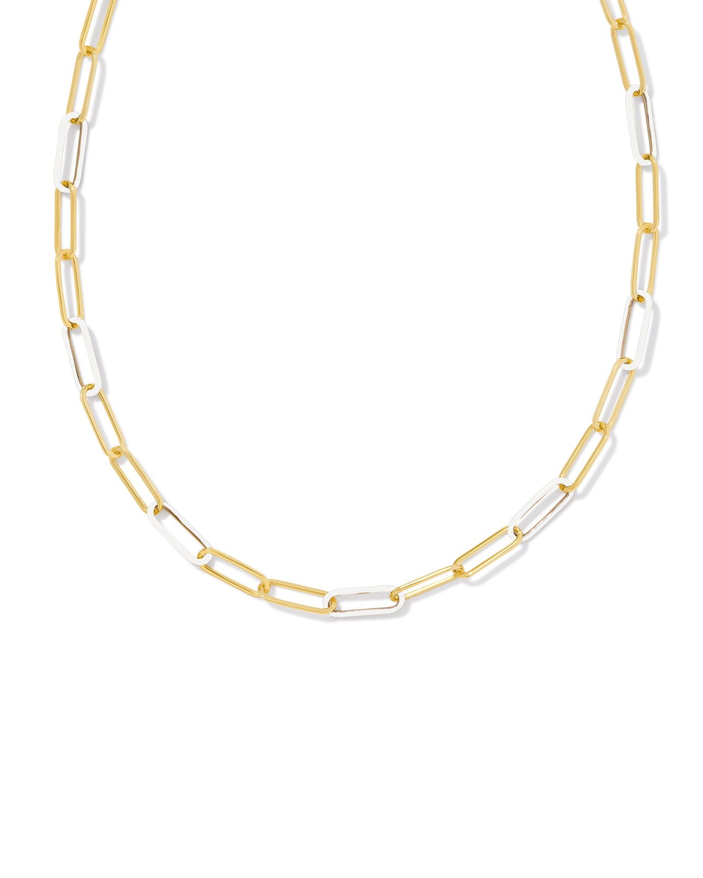 Ainsley Convertible Chain Necklace | Gold & White Enamel