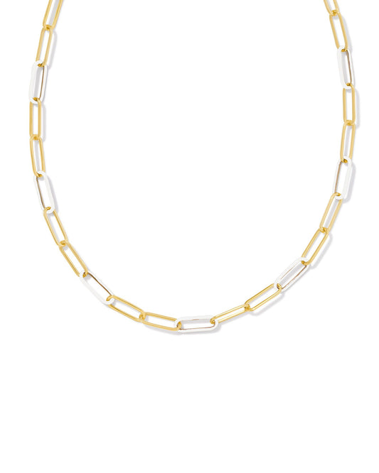 Ainsley Convertible Chain Necklace | Gold & White Enamel