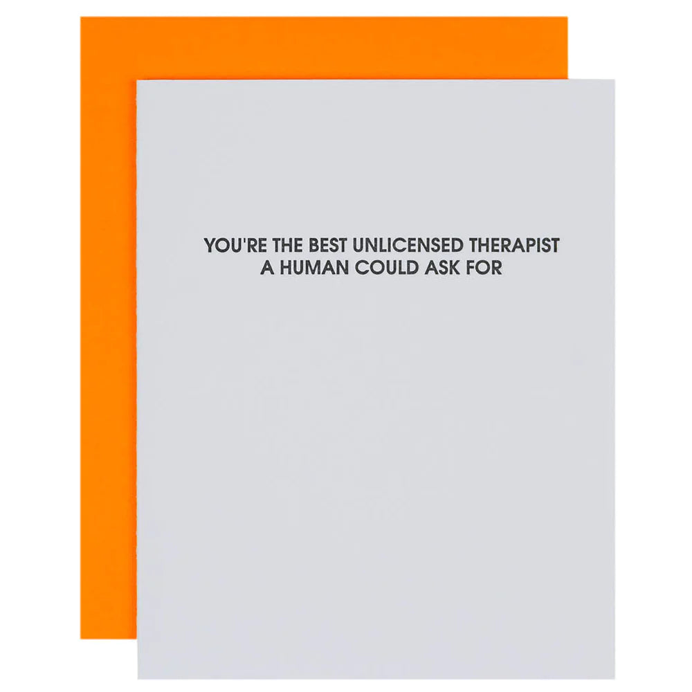 You are the Best Unlicensed Therapist Letterpress Card