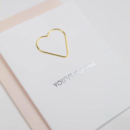 You've Got This Paper Clip Letterpress Card