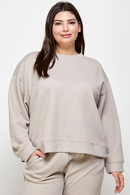 Plus | Textured Sweatshirts Lounge Wear Top