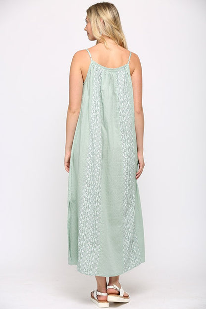 Sleeveless Maxi Dress with Tassel Tie and Side Slits