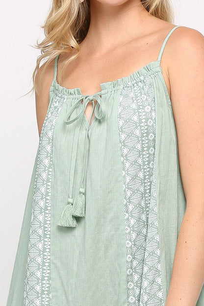 Sleeveless Maxi Dress with Tassel Tie and Side Slits