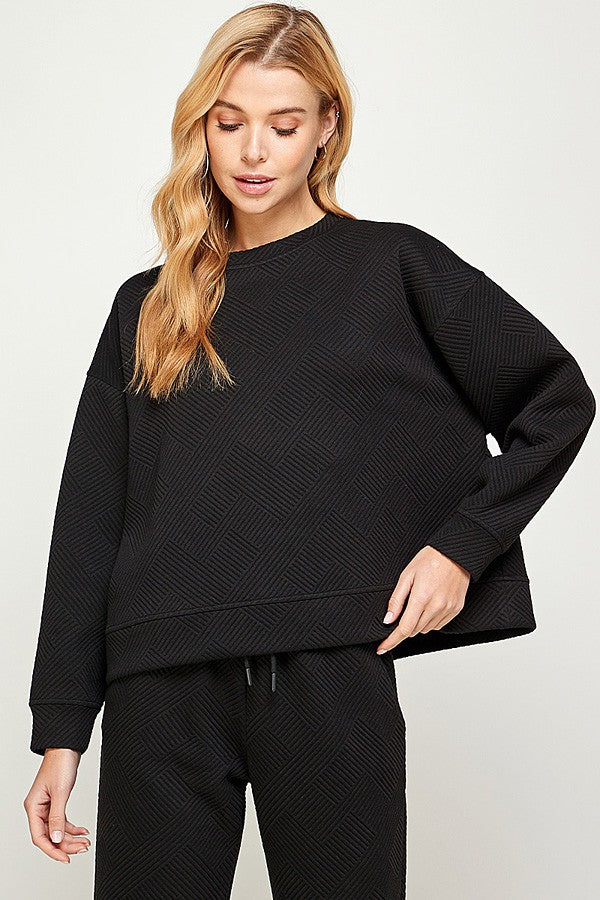 Textured Sweatshirts Lounge Wear Top