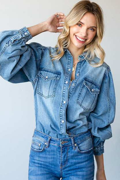 Plus | Rhinestone Fringe Denim Jacket