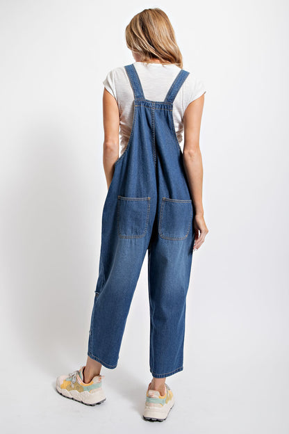 Washed Denim Overalls