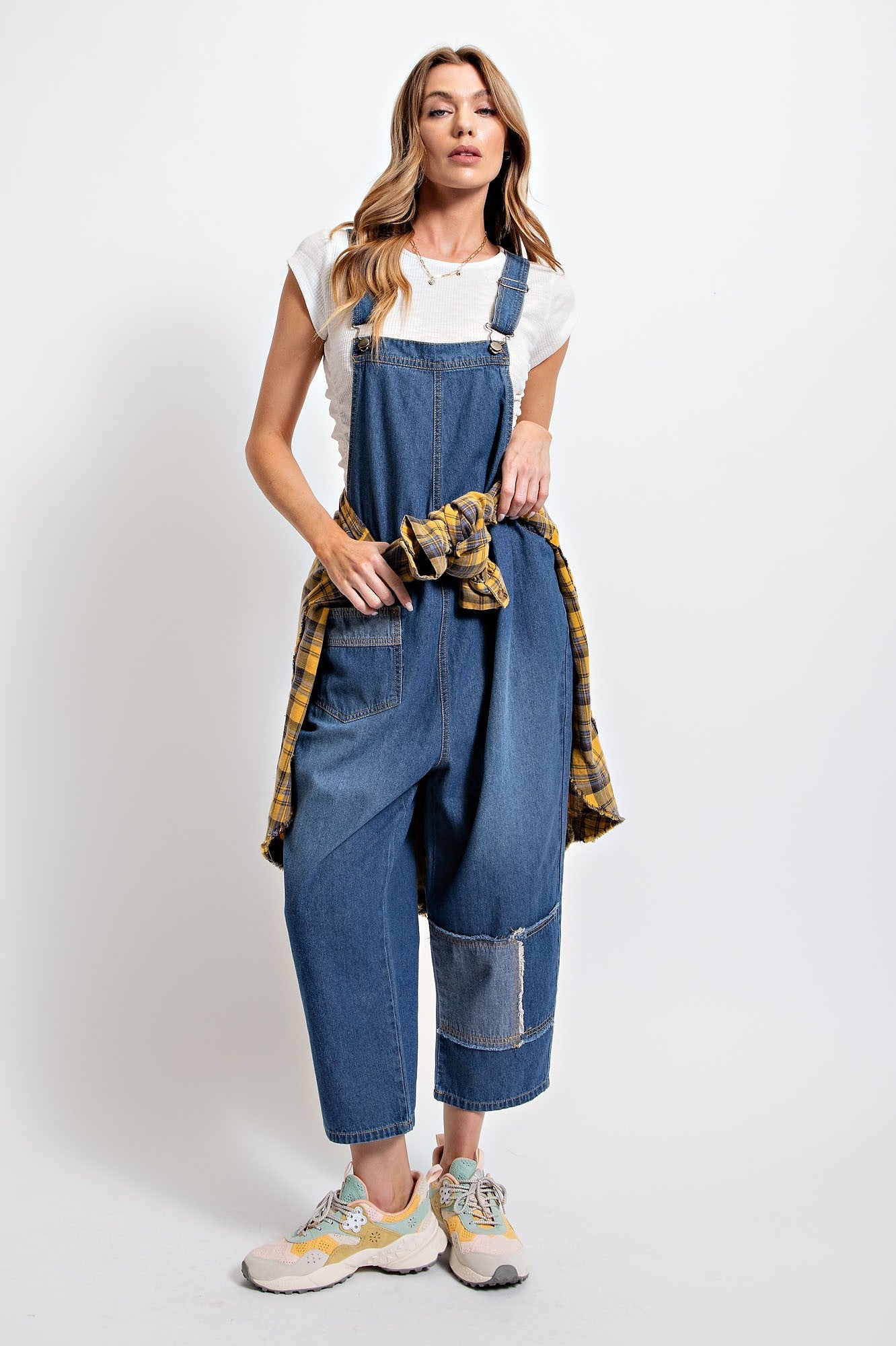 Washed Denim Overalls