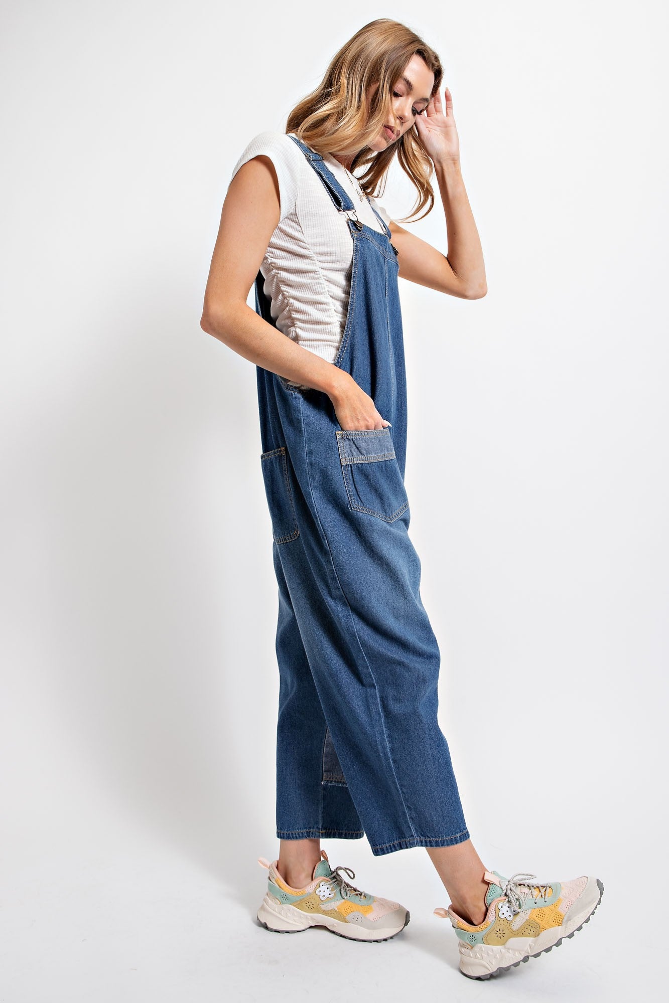 Washed Denim Overalls